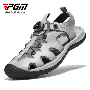 2023 Новая мужская обувь для гольфа из натуральной кожи PGM, летние мужские сандалии большого размера, мужские сандалии, модные сандалии, тапочки большого размера 41-46
