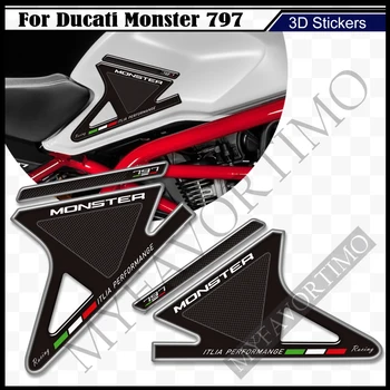 3D наклейка на мотоцикл для Ducati Monster 797, отличительные знаки, комплект для заправки мазутом, защита колена, накладка на бак, аксессуары для ручек