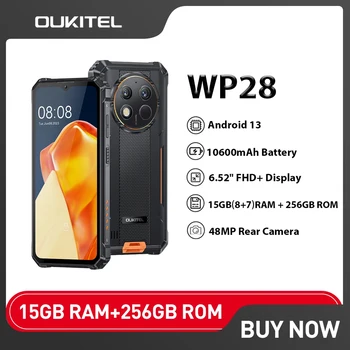 Глобальный Oukitel WP28 256 ГБ ПЗУ 8 ГБ ОЗУ 10600 мАч Прочный Смартфон Android13 Восьмиядерный 6,52-дюймовый HD + 48-мегапиксельная Камера 4G Мобильный Телефон NFC