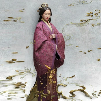 Тренд кино и телевидения Древний костюм Тайна трех королевств В том же стиле Женская одежда королевы династии Ханьфу Цинь из хлопка и конопли