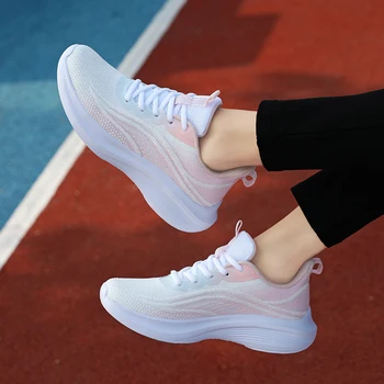 Летняя дышащая сетчатая обувь для пары с круглым носком и мелким вырезом, спортивная Повседневная Легкая Многофункциональная обувь для бега
