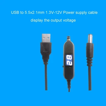 Регулируемый кабель питания от USB до 5,5x2,1 мм 1,3 В-12 В Для замены аккумуляторов AA + AAA LR20 9 В на челноке