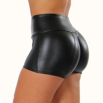 Высококачественные женские шорты из искусственной кожи 2023, сексуальные женские короткие брюки, узкие повседневные шорты с эластичной талией, горячие штаны большого размера