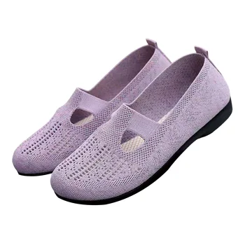 Женская обувь для ходьбы, удобные кроссовки-слипоны из дышащей сетки для деловых поездок, покупок