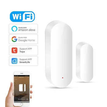 Tuya WiFi Датчик Двери И Окна Умный Беспроводной Переключатель Детектор Smart Home Living App Control Совместим С Alexa Google Home