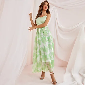 Европейская и американская женская одежда для летних вечеринок 2023 года Платье с ремешком на высокой талии Vestidos Летнее женское платье 2023 Модное