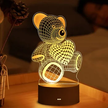 3D лампа Акриловая USB светодиодная ночная подсветка Неоновая вывеска Лампа Рождественские украшения для дома, спальни, декор на День рождения, свадебные подарки