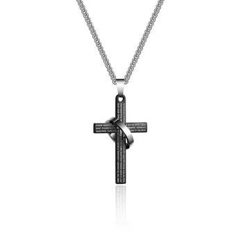 Модное ожерелье с буквенным крестом, колье в стиле хип-хоп, подвеска из нержавеющей стали, модный праздничный подарок для мужчин и женщин