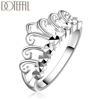 Кольцо-Корона Серебристого цвета Для женщин, мужчин, Свадьба, Помолвка, Модные Очаровательные Украшения