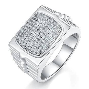 Роскошное мужское кольцо с муассанитом D-цвета Iced Out 0,7 карата, обручальное кольцо, изысканные ювелирные изделия, Белое золото с покрытием, тестер на прохождение хип-хопа