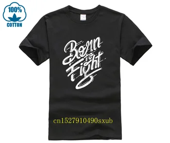 Модная креативная графическая футболка Born to Fight, повседневная свободная летняя футболка с круглым вырезом для мужчин