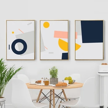 Простота, Красочные геометрические рисунки для домашнего дизайна, настенные рисунки для гостиной Abstractos Modernos