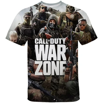 Новая Модная Мужская футболка Call Of Duty Warzone с 3D Принтом, Уличная Футболка Harajuku, Летние Топы С Круглым вырезом, Повседневная Одежда С Коротким рукавом