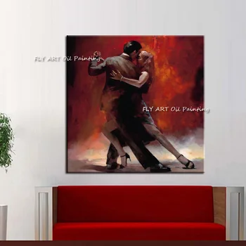 Высококачественное полотно ручной работы, картина Испанской танцовщицы, Любовник, танцор Танго, картина маслом, Настенные панно для гостиной