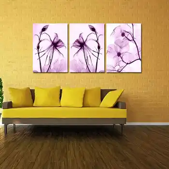 Картины маслом без рамы 50 x 70 см Холст для дома Фиолетовая живопись Цветочные картины Настенные панно для гостиной