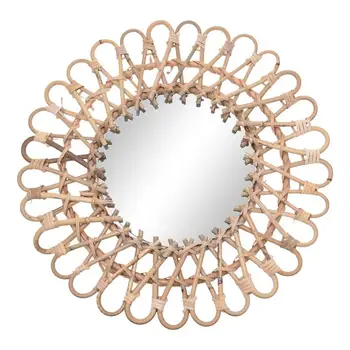 Декоративное зеркало из ротанга, инновационное художественное Круглое зеркало для макияжа, Настенное Зеркальное украшение для ванной комнаты, украшение для домашнего декора