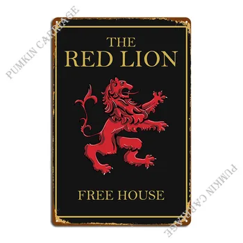 Вывеска паба Red Lion, Металлическая вывеска, Винтажные Таблички для вечеринок, Классический Жестяной плакат для вечеринок