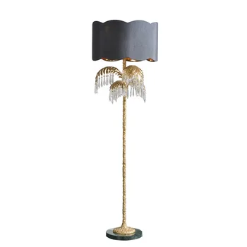 Ретро латунная популярная антикварная напольная хрустальная лампа hotel villa luxury standard lamp с различными стилями для продажи