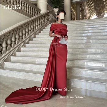 OLOEY Простые Темно-красные вечерние платья Саудовские Арабские женщины 2023 Выпускные платья Официальное праздничное платье Для особых случаев