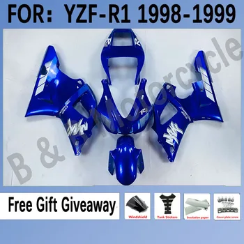 Комплект Обтекателей Для Литья под давлением Мотоциклов YAMAHA YZF R1 YZF1000 98 99 R1 Кузов YZFR1 1998-1999 Комплект Синий