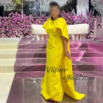 Вечерние платья Viisher из желтого атласа 