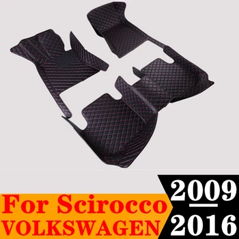 Sinjayer Водонепроницаемые Кожаные Автомобильные Коврики На Заказ Спереди и Сзади FloorLiner AUTO Carpet Для Volkswagen VW Scirocco 2009-2016