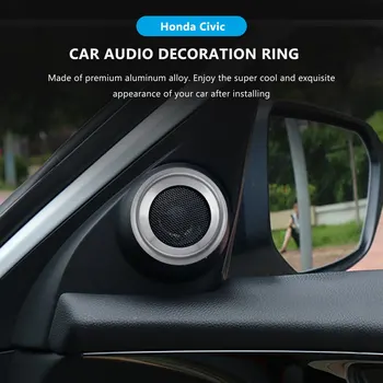 для Украшения Громкоговорителя Civic A-Образной стойки 10-го Поколения Круглые Кольца, Накладки Аудиоколонок на двери автомобиля для Honda Civic 2016-2019