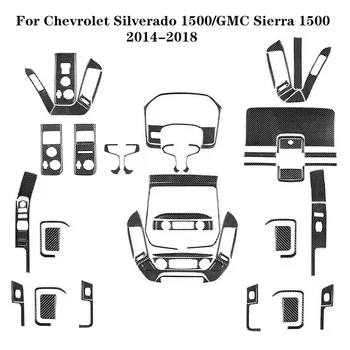 Для Chevrolet Silverado 1500/GMC Sierra 1500 2014-2018 Черные Наклейки Из Углеродного Волокна, Декоративные Аксессуары Для Интерьера Автомобиля