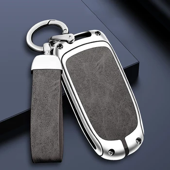 Кожаный чехол для ключей с дистанционным управлением из цинкового сплава для Dodge Wrangler Auto Keyless Protector, аксессуары для брелоков