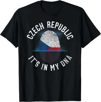 Флаг Чешской Республики - It Is in My DNA Мужская футболка с коротким рукавом, повседневная хлопковая футболка с круглым вырезом