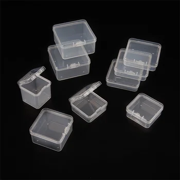 Прозрачная Готовая коробка для упаковки накладных ногтей, Прессованный Органайзер для ногтей, Запечатывающий витрину для дизайна ногтей, Коробку для хранения сережек и ювелирных изделий