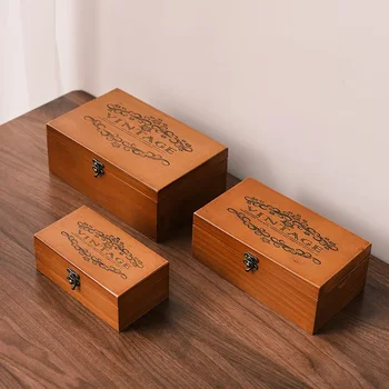 Деревянная квадратная коробка для хранения ювелирных изделий, Свадебная коробка для ювелирных изделий 