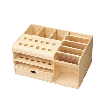 Деревянный ящик для хранения с несколькими отделениями Подходит для настольных принадлежностей, Сортировки Инструментов для хранения