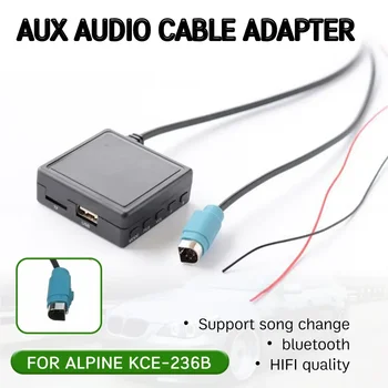 кабель Приемника Bluetooth Aux с USB, микрофоном, Адаптером Громкой связи Aux Для Alpine CD Host KCE-236B 9870/9872