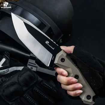 Тактический нож наемника HX Outdoors DC53 Survival Rescue Tool Охотничьи походные ножи Рукоятка G10 с дропшиппингом Kydex Edc