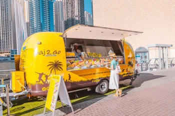 Airstream Caravan Campers Прицеп для перевозки продуктов Мобильный грузовик Тележка для кофе и мороженого