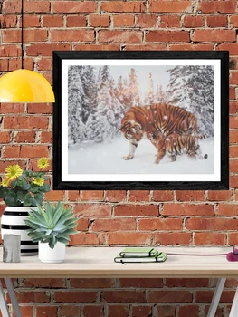 DIY-5D Алмазная Живопись Снежный Тигр Костюм Полная Алмазная Вышивка Мозаичное Изображение Выкл