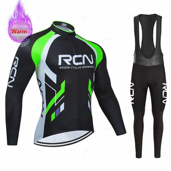 Rcn Team 2023 Зимняя Велосипедная Одежда Мужская Термо Флисовая Велосипедная Одежда Комплект Уличной MTB Велосипедной одежды Ropa Maillot Ciclismo