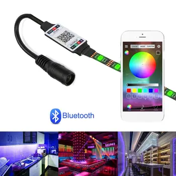 Для 5050 3528 Мини беспроводной штекер постоянного тока 5-24 В к 4-контактному разъему Bluetooth RGB контроллер Адаптер Светодиодная лента
