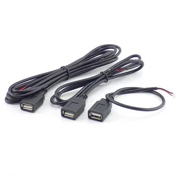 0,3 / 1/2 м USB 2.0 Тип A Женский 2-контактный удлинительный кабель питания DIY Адаптер питания постоянного тока 5 В Разъем для зарядки Провода H10