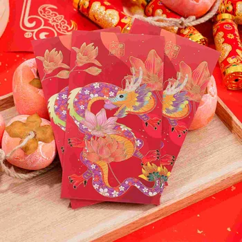6шт Китайских Красных Конвертов Hong Bao Денежные Конверты Красный Пакет Счастливый Денежный Пакет