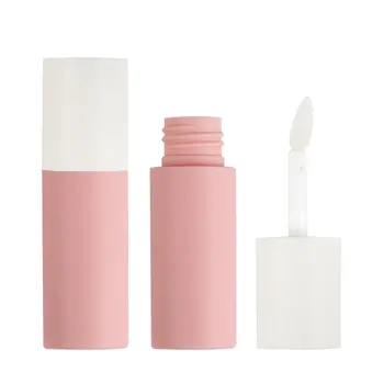 100шт Розовый флакон блеска для губ с белой крышкой Пустой косметический контейнер Инструмент Органайзер для макияжа
