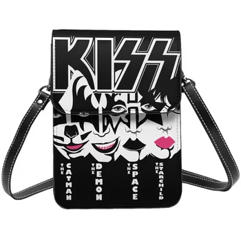 Крутая сумка для мобильного телефона Kiss, кожаный футляр для карт, стильная мини-сумка для девочек, портативная сумка для мобильного телефона