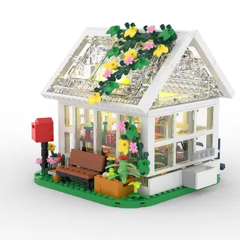 Модульный цветочный домик со светодиодной подсветкой Оригинальная коробка 598 шт. MOC Build
