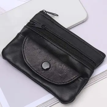 Черный Простой модный Ретро Винтажный кошелек из искусственной кожи для монет, коробка для наушников, мужской кошелек, сумка для хранения
