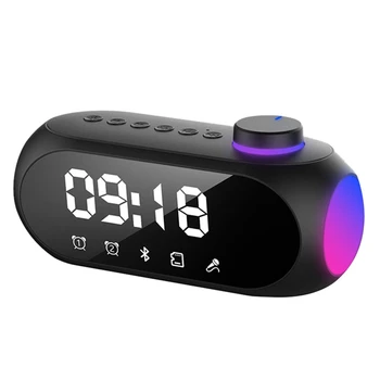 Портативный Мини FM-Радиоприемник Hifi Sound RGB Bluetooth Динамик С Часами Двойной Будильник Поддержка Громкой Связи Простота Установки
