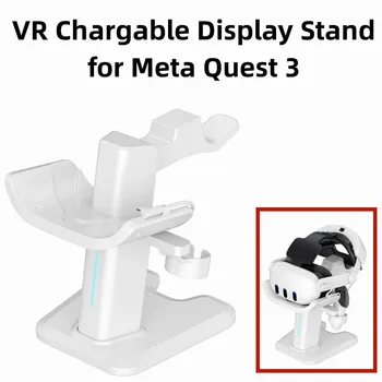 Подставка для дисплея виртуальной реальности для Meta Quest 3 Заряжаемая док-станция для хранения со светодиодной подсветкой Аксессуары для виртуальной реальности Ручка для очков Держатель для хранения Основание Подставка для дисплея виртуальной реальности для Meta Quest 3 Заряжаемая док-станция для хранения со светодиодной подсветкой Аксессуары для виртуальной реальности Ручка для очков Держатель для хранения Основание 0