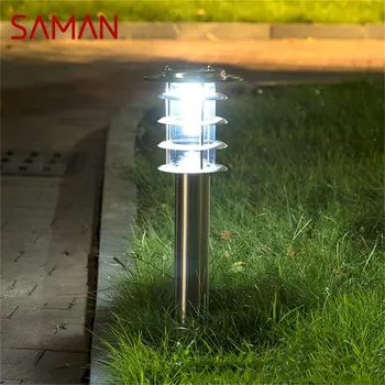 Уличная солнечная лампа для газона SAMAN, современный светодиодный водонепроницаемый садовый светильник для патио для дома, виллы