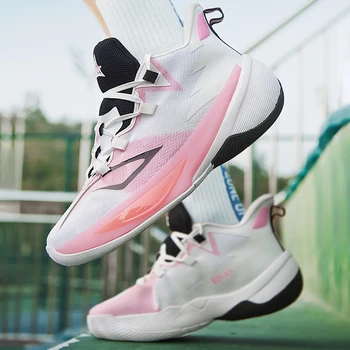 Мужская баскетбольная обувь Баскетбольные кроссовки Пара противоскользящих дышащих мужских баскетбольных ботинок с высоким берцем