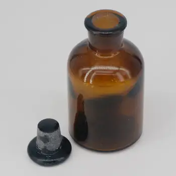 бутылка с узким горлышком из коричневого стекла объемом 125 мл Со стеклянной посудой для преподавания химии в лаборатории Stooper